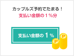 カップルズ予約でたまる！支払い金額の１％分