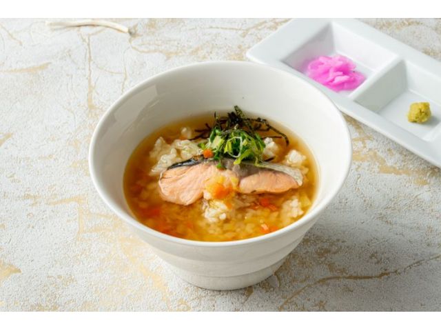 モーニング：野菜だしの鮭茶漬け