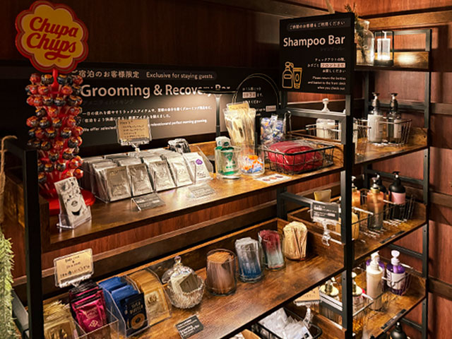 【2026年4月新設】「Grooming&RecoveryBar」は、自由にお選びいただけるアメニテ...