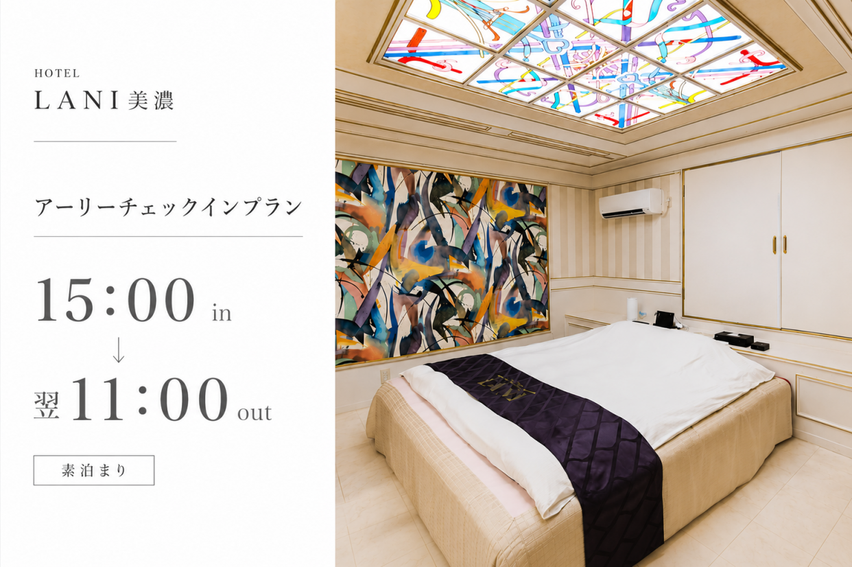 アーリーチェックインプラン／15:00in～翌11:00out／DELUXE ROOM確約／素泊まり