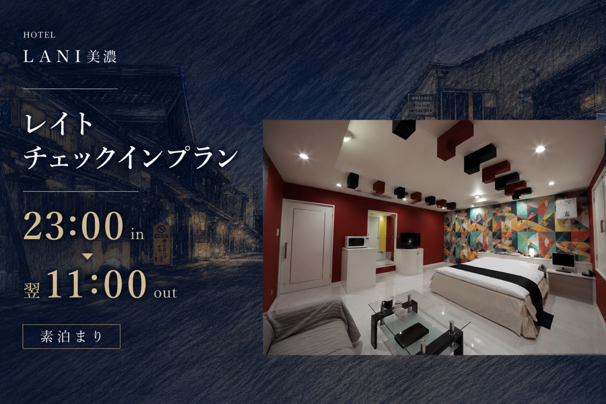 【リーズナブル】レイトチェックインプラン／23:00in～翌11:00out／DELUXE ROOM確約／素泊まり