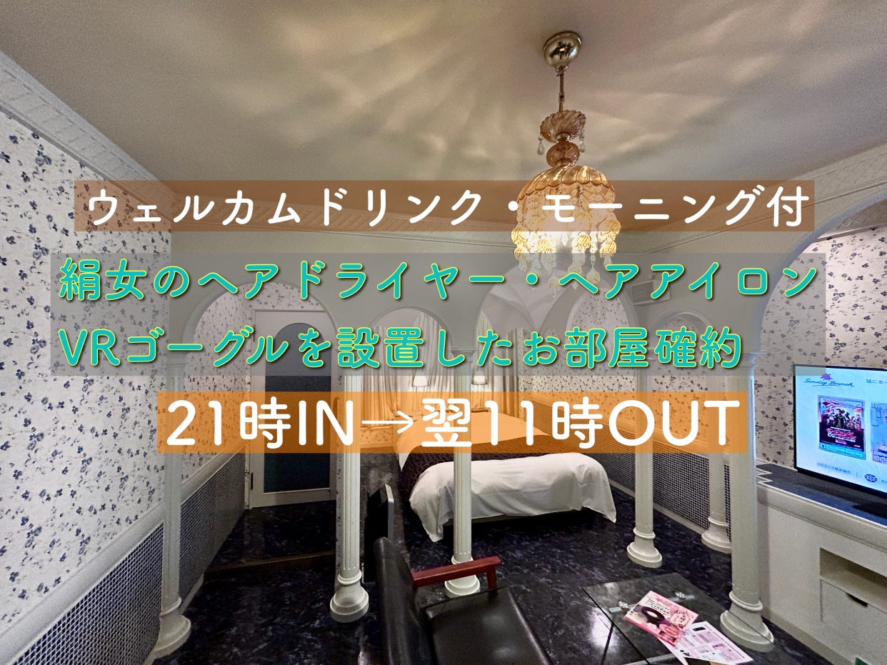 絹女のドライヤー、ヘアアイロン＋VRゴーグル付プラン（モーニング・ウェルカムドリンク付き）【平日】