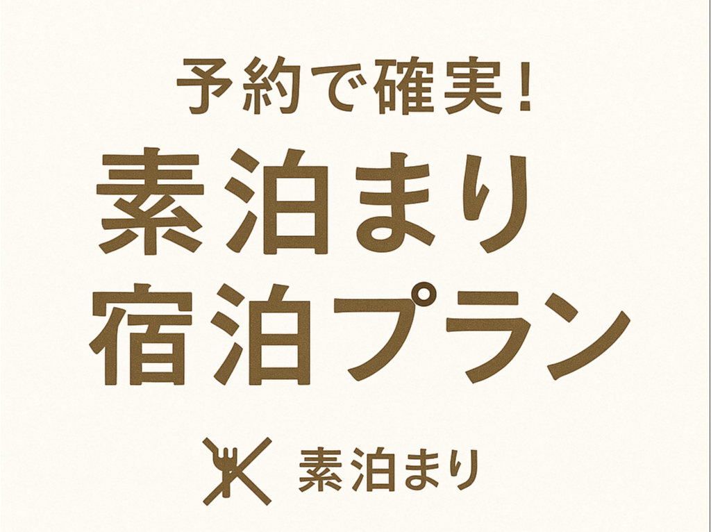 【当日予約可能】予約で宿泊！素泊まりプラン♪