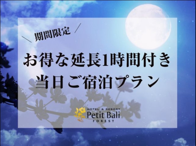 【1時間延長付き♪】お得に1時間延長付き当日ご宿泊プラン　プリティタイプ禁煙